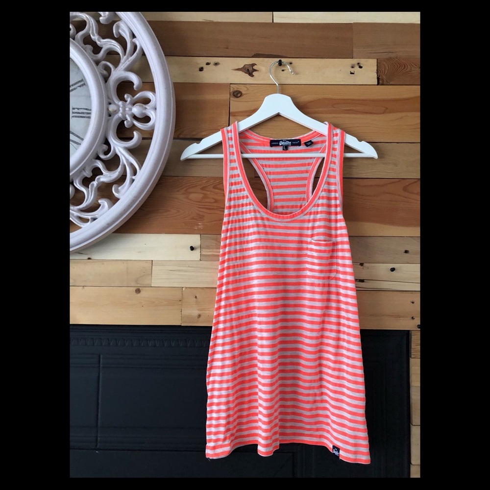 Superdry Neon orange racer back tank top